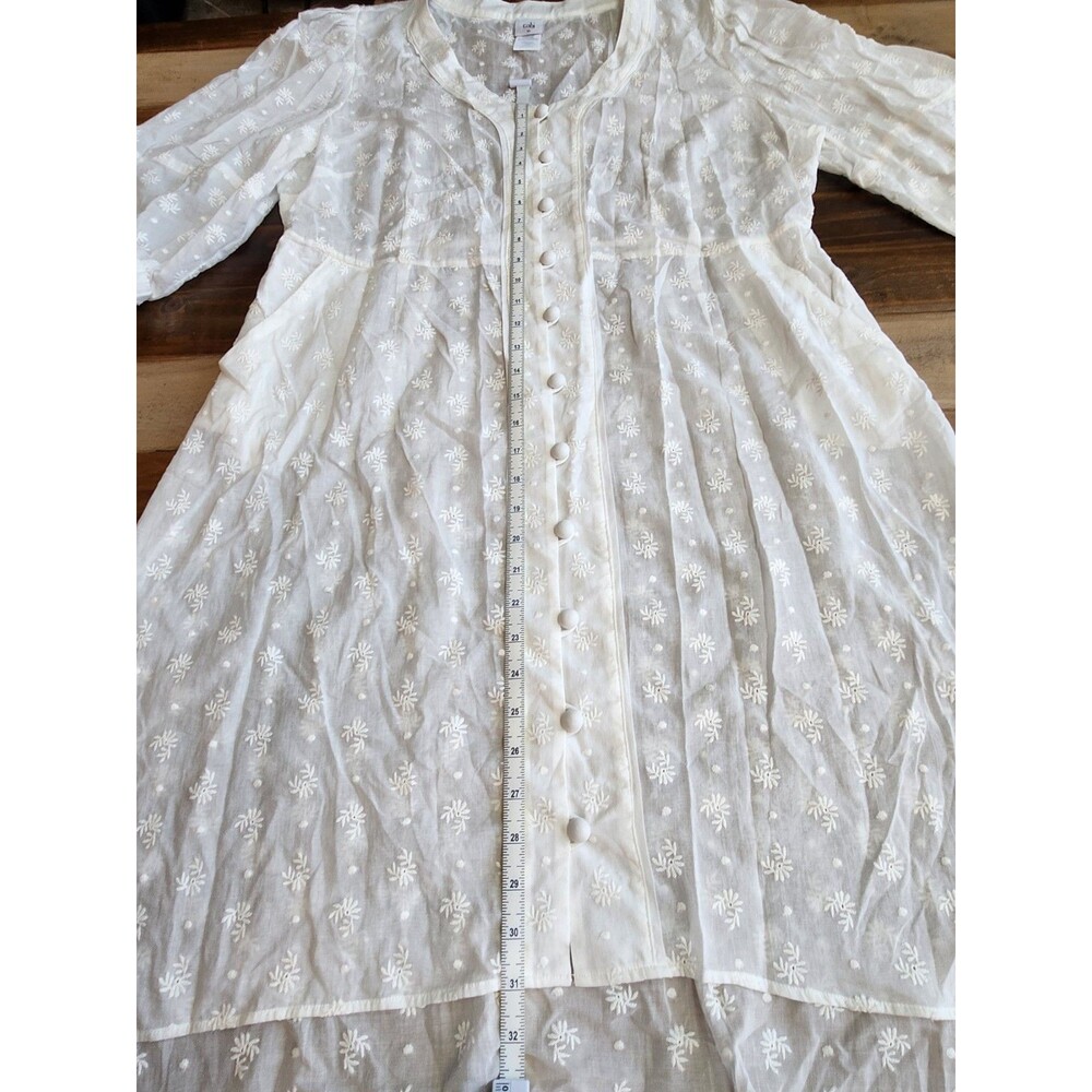 Cabi Midsummer Dress Womens Size 16 White Embroidered Classic The Dreamer (626) - Picture 7 of 14